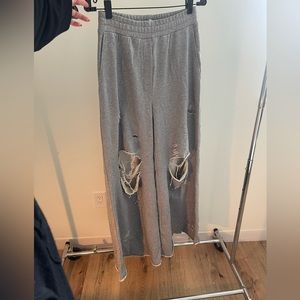 T by Alexander Wang Palazzo Ripped sweat pants. Size xs, oversized.